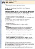 Cover page: Design and Development of a Dialysis Food Frequency Questionnaire