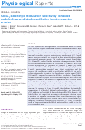 Cover page: Alpha1‐adrenergic stimulation selectively enhances endothelium‐mediated vasodilation in rat cremaster arteries