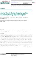 Cover page: Acute Onset Ocular Hypotony after Coronary Artery Bypass Surgery.