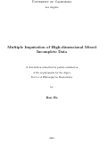 Cover page: Multiple Imputation of High-dimensional Mixed Incomplete Data