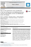 Cover page: Data on the purification and crystallization of the loss-of-function von Willebrand disease variant (p.Gly1324Ser) of the von Willebrand factor A1 domain