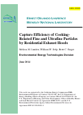Cover page: Capture Efficiency of Cooking-Related Fine and Ultrafine Particles by Residential Exhaust Hoods
