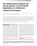 Cover page: The Unintended Ecological and Social Impacts of Food Safety Regulations in California's Central Coast Region