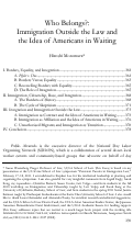 Cover page: Who Belongs?: Immigration Outside the Law and the Idea of Americans in Waiting