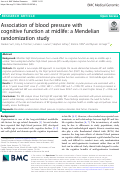 Cover page: Association of blood pressure with cognitive function at midlife: a Mendelian randomization study