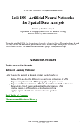 Cover page: Unit 188 - Artificial Neural Networks for Spatial Data Analysis