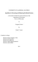 Cover page: Algorithms for measuring and enhancing distributed systems