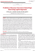Cover page: Prediction of Recovery From Severe Hemorrhagic Shock Using Logistic Regression