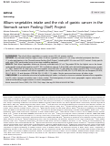 Cover page: Allium vegetables intake and the risk of gastric cancer in the Stomach cancer Pooling (StoP) Project