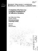 Cover page: A comparison of the power law to quadratic formulations for air infiltration calculations