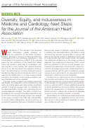Cover page: Diversity, Equity, and Inclusiveness in Medicine and Cardiology: Next Steps for JAHA