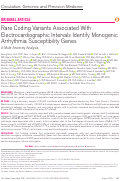 Cover page: Rare Coding Variants Associated With Electrocardiographic Intervals Identify Monogenic Arrhythmia Susceptibility Genes: A Multi-Ancestry Analysis.