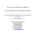 Cover page: The role of secondary char oxidation in the transition from smoldering to flaming