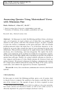 Cover page: Answering queries using materialized views with minimum size