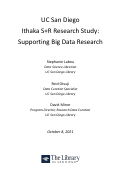 Cover page: UC San Diego Ithaka S+R Research Study: Supporting Big Data Research