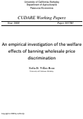 Cover page: An Empirical Investigation of the Welfare Effects of Banning Wholesale Price Discrimination