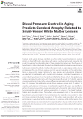 Cover page: Blood Pressure Control in Aging Predicts Cerebral Atrophy Related to Small-Vessel White Matter Lesions