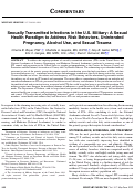 Cover page: Sexually Transmitted Infections in the U.S. Military: A Sexual Health Paradigm to Address Risk Behaviors, Unintended Pregnancy, Alcohol Use, and Sexual Trauma.