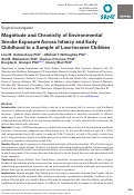 Cover page: Magnitude and Chronicity of Environmental Smoke Exposure Across Infancy and Early Childhood in a Sample of Low-Income Children