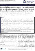 Cover page: Induced pluripotent stem cells from patients with human fibrodysplasia ossificans progressiva show increased mineralization and cartilage formation