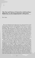Cover page: The Past and Future of Generative Anthropology: Reflections on the Departmental Colloquium