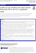 Cover page: Quality of care for Black and Latina women living with HIV in the U.S.: a qualitative study