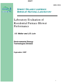 Cover page: Laboratory Evaluation of Residential Furnace Blower Performance