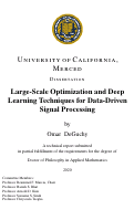 Cover page: Large-Scale Optimization and Deep Learning Techniques for Data-Driven Signal Processing