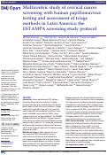 Cover page: Multicentric study of cervical cancer screening with human papillomavirus testing and assessment of triage methods in Latin America: the ESTAMPA screening study protocol