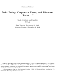 Cover page: Debt Policy, Corporate Taxes, and Discount Rates