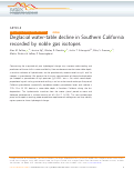 Cover page: Deglacial water-table decline in Southern California recorded by noble gas isotopes