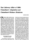 Cover page: The Calloway Affair of 1880:  Chemehuevi Adaptation and Chemehuevi-Mohave Relations