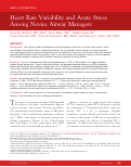 Cover page: Heart Rate Variability and Acute Stress Among Novice Airway Managers.