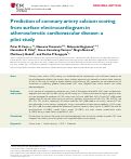 Cover page: Prediction of coronary artery calcium scoring from surface electrocardiogram in atherosclerotic cardiovascular disease: a pilot study