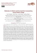Cover page: Estimates of climate system properties incorporating recent climate change
