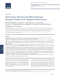 Cover page: Risk Factors That Increase Risk of Estrogen Receptor-Positive and -Negative Breast Cancer.