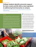 Cover page: College students identify university support for basic needs and life skills as key ingredient in addressing food insecurity on campus