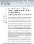 Cover page: Clinical Characteristics of Ovarian Cancer Classified by BRCA1, BRCA2 and RAD51C Status