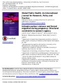 Cover page: Intimate partner violence and forced migration during pregnancy: Structural constraints to women's agency
