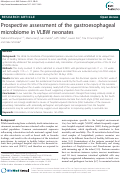 Cover page: Prospective assessment of the gastroesophageal microbiome in VLBW neonates