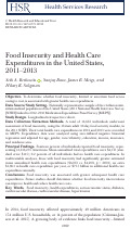 Cover page: Food Insecurity and Health Care Expenditures in the United States, 2011–2013