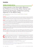 Cover page: Heterogeneity in the Association Between the Presence of Coronary Artery Calcium and Cardiovascular Events: A Machine-Learning Approach in the MESA Study