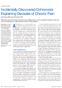 Cover page: Incidentally Discovered Ochronosis Explaining Decades of Chronic Pain.