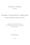 Cover page: Investigation of Dynamic Behavior in Erbium-doped Yttrium Aluminum Garnet and Yttria