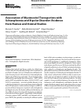 Cover page: Association of Myoinositol Transporters with Schizophrenia and Bipolar Disorder: Evidence from Human and Animal Studies