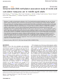 Cover page: Genome-wide DNA methylation association study of recent and cumulative marijuana use in middle aged adults.