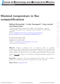 Cover page: Maximal temperature in flux compactifications