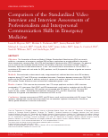 Cover page: Comparison of the Standardized Video Interview and Interview Assessments of Professionalism and Interpersonal Communication Skills in Emergency Medicine
