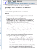 Cover page: A qualitative analysis of approaches to contraceptive counseling.
