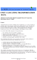 Cover page: Unit 3: Locating Transportation Data